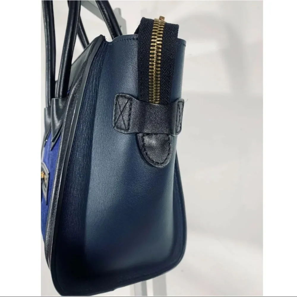 Authentic Celine Tricolor Luggage Bag Mini Leather - Picture 4 of 7